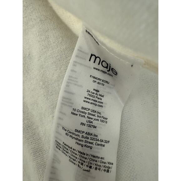 Maje Women Mory Tie-Cuff Wool Cashmere Blend Sweater Size 1 Small - Picture 5 of 5